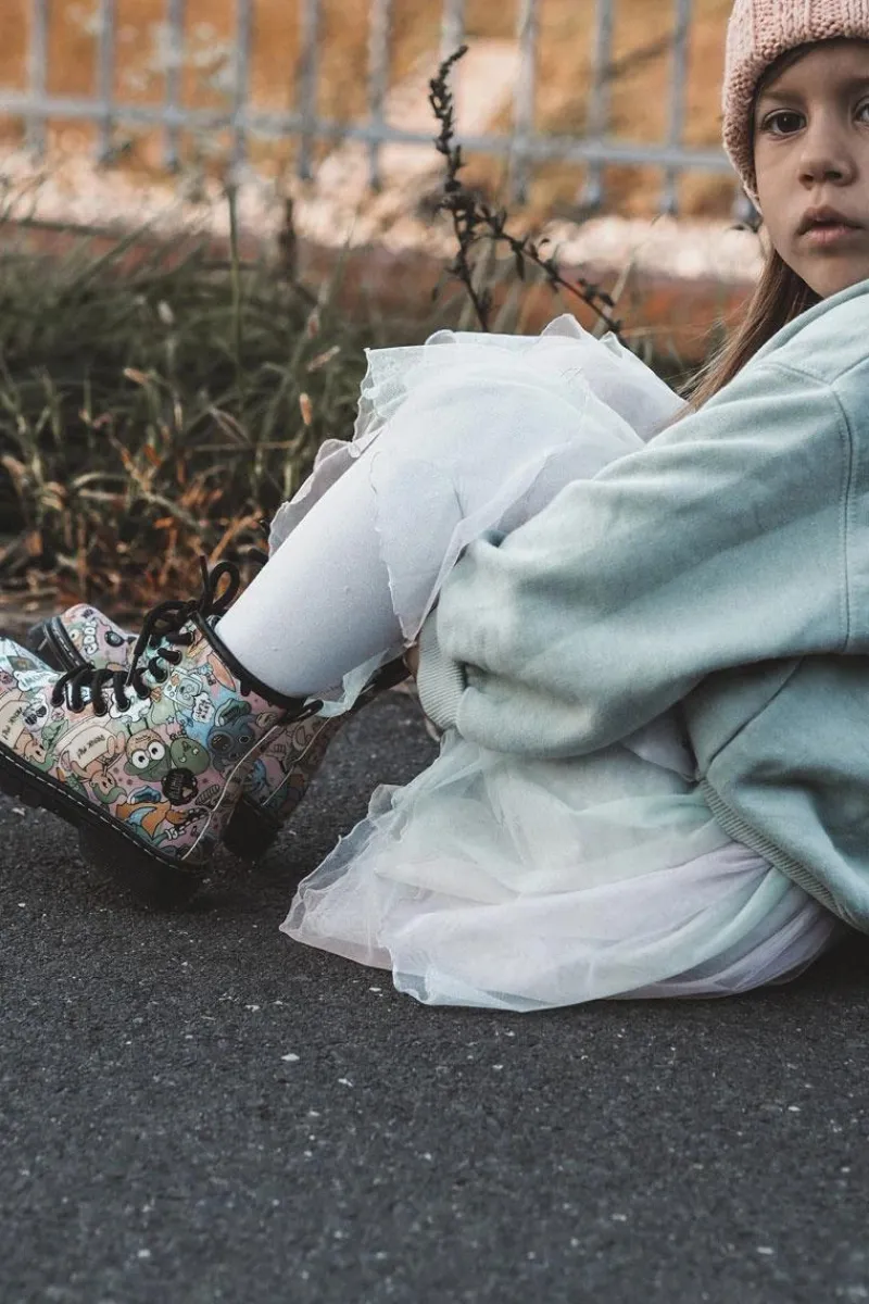 Sale Boto Dziecięce Botki Ocieplane Print Różowe Dexi