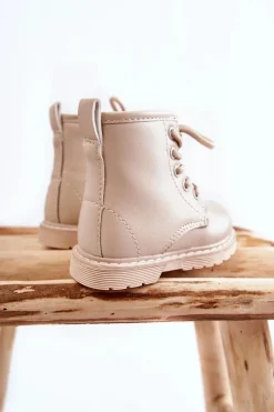 Sale Boto Dziecięce Botki Skórzane Z Suwakiem Beżowe Omua Beżowy