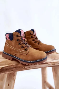 Hot Big Star Shoes Dziecięce Botki Trapery Big Star KK374130 Camel