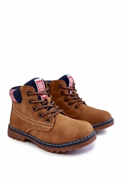 Hot Big Star Shoes Dziecięce Botki Trapery Big Star KK374130 Camel