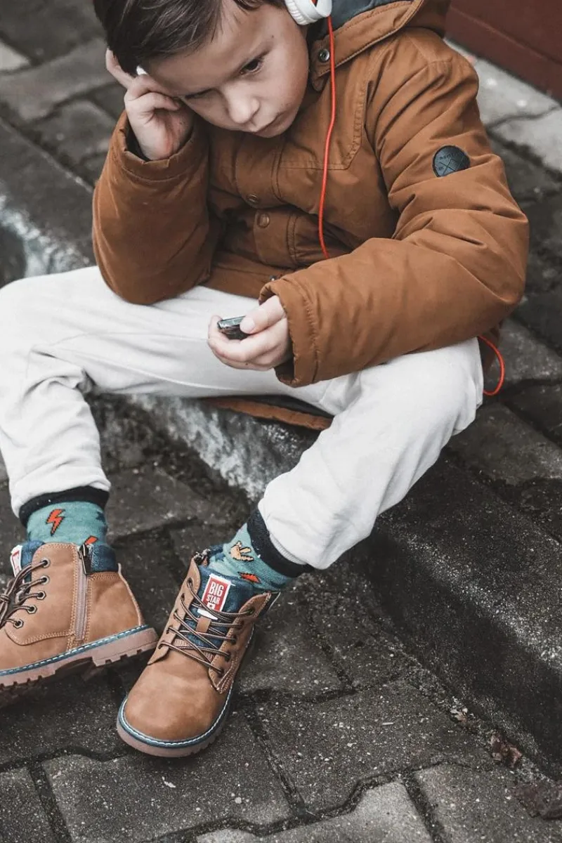 Hot Big Star Shoes Dziecięce Botki Trapery Big Star KK374130 Camel