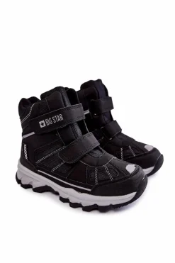 Chłopięce>Big Star Shoes Dziecięce Botki Trapery Memory Foam Big Star KK374157 Czarne Czarny