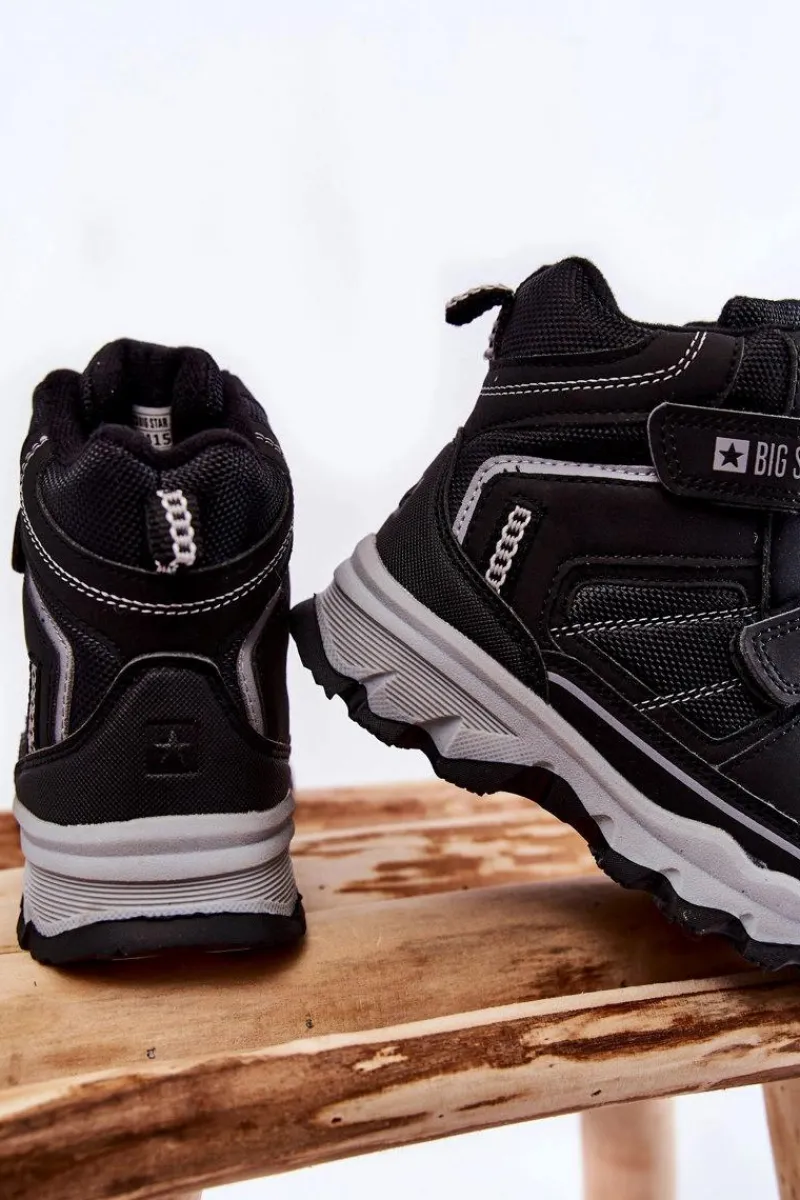 Chłopięce>Big Star Shoes Dziecięce Botki Trapery Memory Foam Big Star KK374157 Czarne Czarny