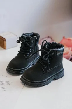 Best Boto Dziecięce Botki Trapery Na Suwak Czarne Bansi