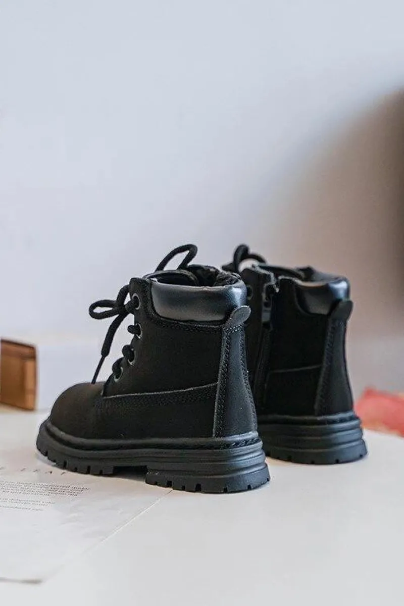 Best Boto Dziecięce Botki Trapery Na Suwak Czarne Bansi