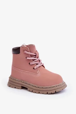 Clearance Boto Dziecięce Botki Trapery Na Suwak Różowe Bansi