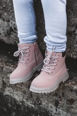 Clearance Boto Dziecięce Botki Trapery Na Suwak Różowe Bansi