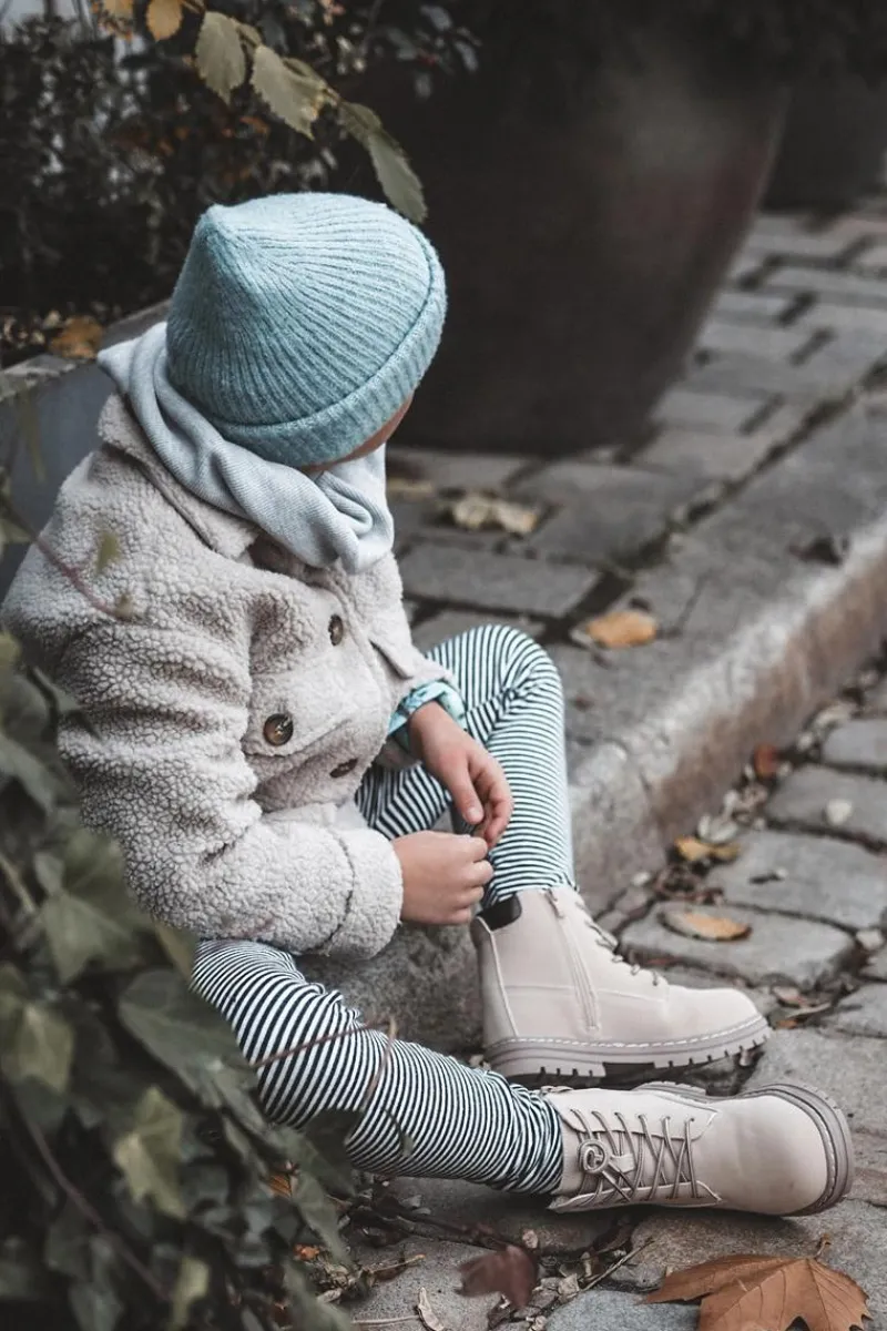 Dziewczęce>Boto Dziecięce Botki Trapery Na Suwak Beżowe Bansi