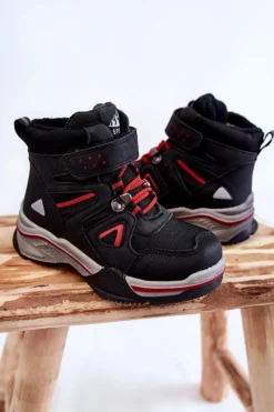 Chłopięce>Evento Dziecięce Botki Trapery Ocieplane Wełną Czarne Marco