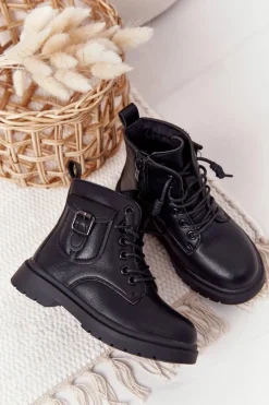 Dziewczęce>Boto Dziecięce Botki Z Kieszonką Czarne TikTok