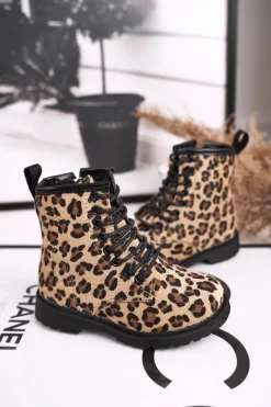 Dziecięce Botki z Suwakiem W Panterkę Dafne Dzieci Dziewczęce