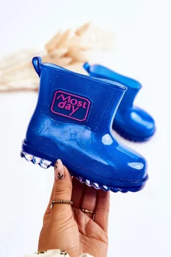 Sale Boto Dziecięce Brokatowe Kalosze Granatowe Rain Niebieski