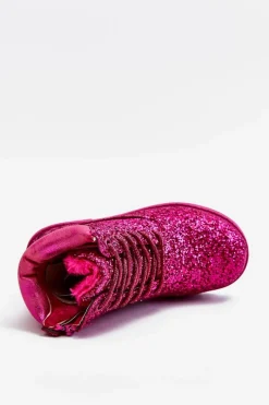 Sale Boto Dziecięce Brokatowe Ocieplane Botki Traperki Fuksja Mermaid