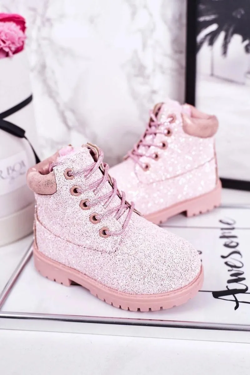 Online Dziecięce Brokatowe Ocieplane Botki Traperki Różowe Mermaid Dzieci Dziewczęce