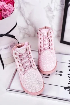Online Dziecięce Brokatowe Ocieplane Botki Traperki Różowe Mermaid Dzieci Dziewczęce