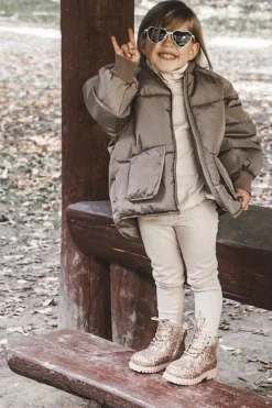 Sale Dziecięce Brokatowe Ocieplane Botki Traperki Różowe Złoto Mermaid Dzieci Dziewczęce