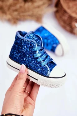 Best Boto Dziecięce Brokatowe Trampki Niebieskie Ally