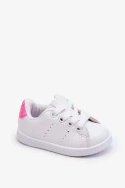 Chłopięce|Dziewczęce>Boto Dziecięce Buty Sportowe Biało-Neonowo Różowe Glossy