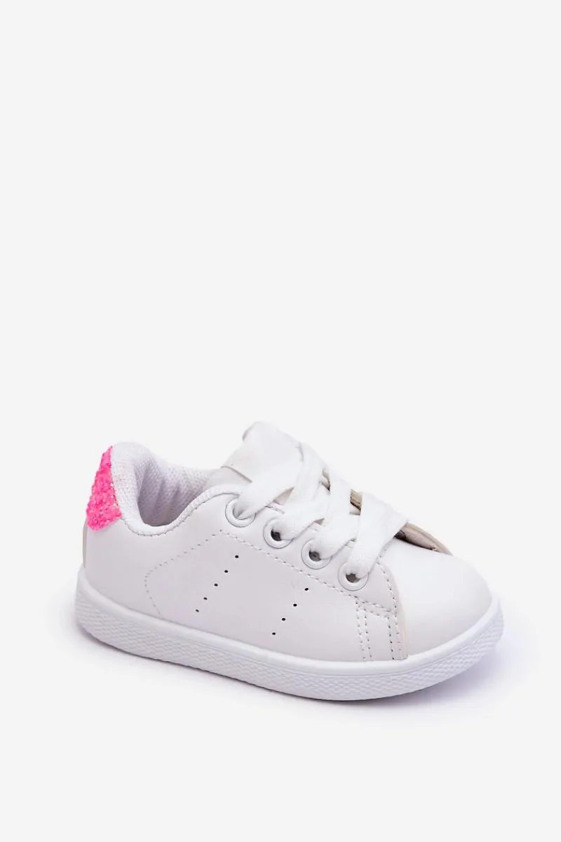 Chłopięce|Dziewczęce>Boto Dziecięce Buty Sportowe Biało-Neonowo Różowe Glossy