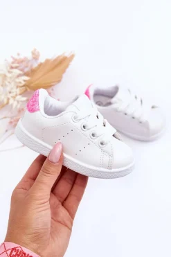 Chłopięce|Dziewczęce>Boto Dziecięce Buty Sportowe Biało-Neonowo Różowe Glossy
