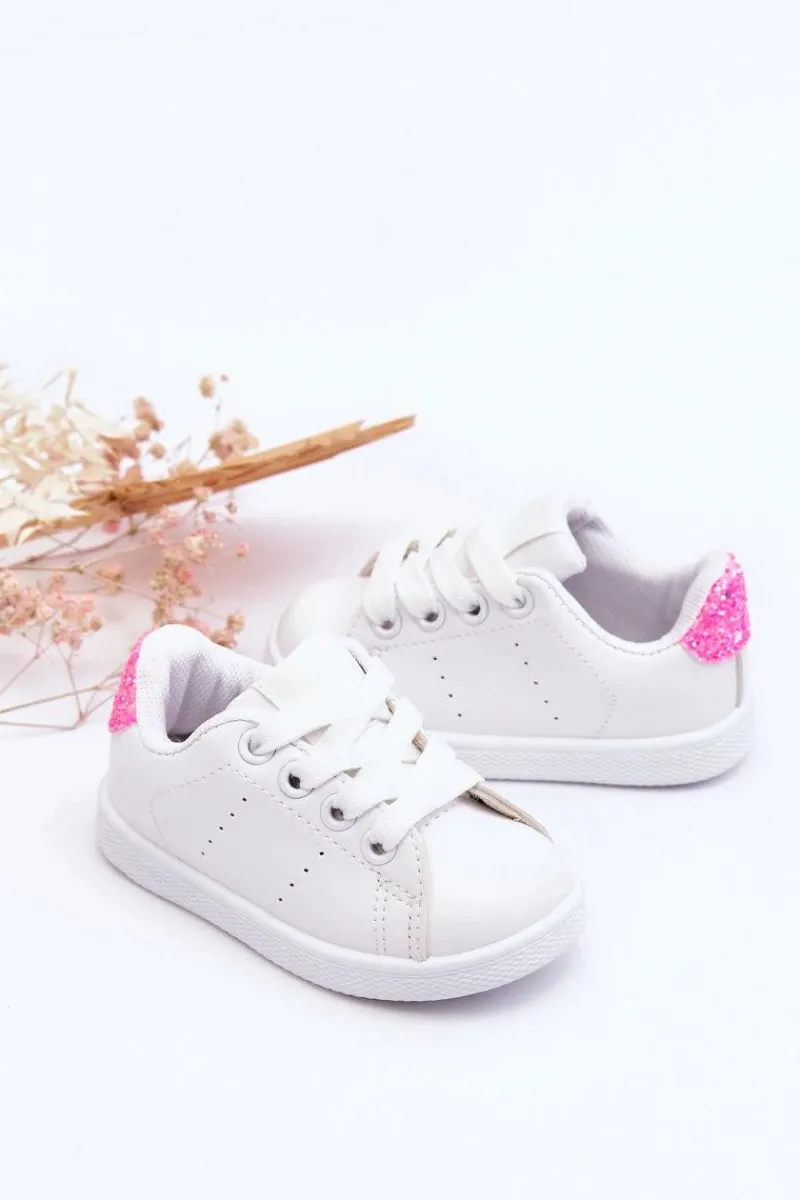 Chłopięce|Dziewczęce>Boto Dziecięce Buty Sportowe Biało-Neonowo Różowe Glossy