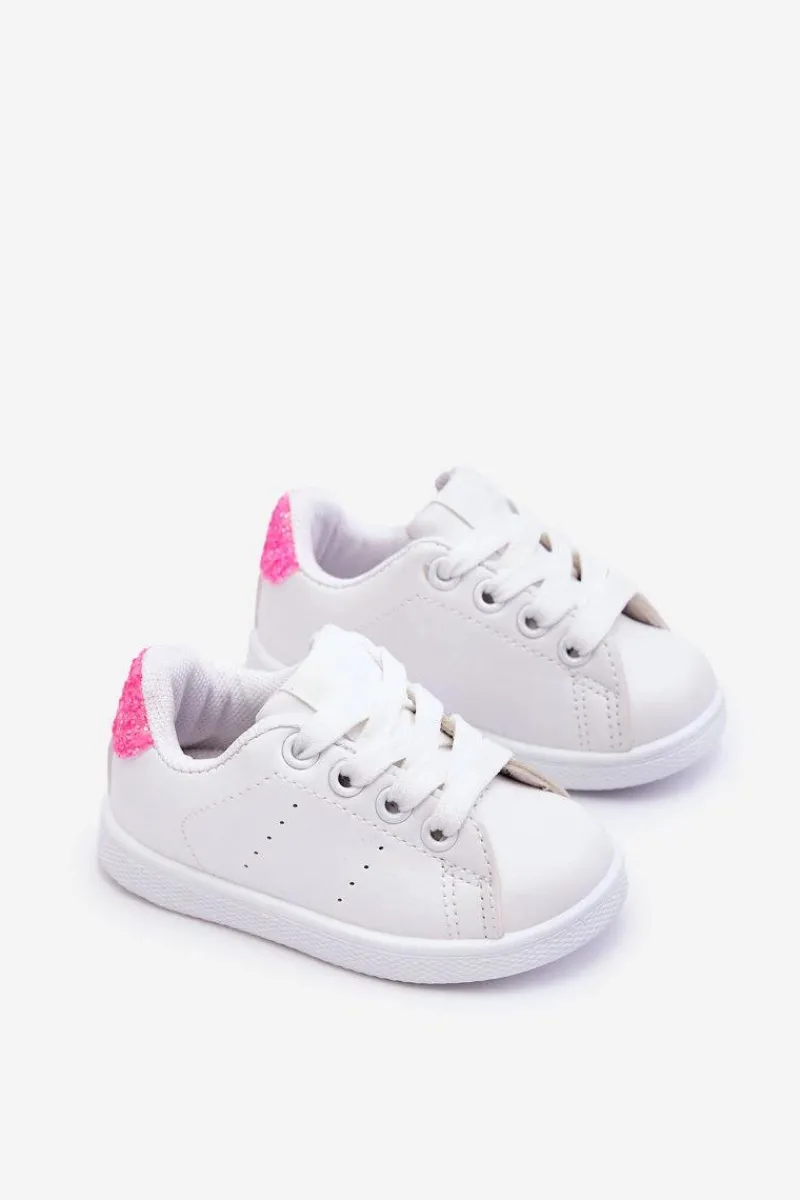 Chłopięce|Dziewczęce>Boto Dziecięce Buty Sportowe Biało-Neonowo Różowe Glossy