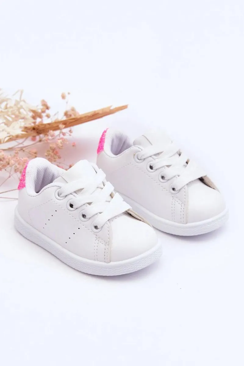 Chłopięce|Dziewczęce>Boto Dziecięce Buty Sportowe Biało-Neonowo Różowe Glossy