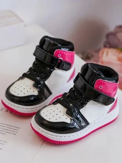 Clearance Boto Dziecięce Buty Sportowe Lakierowane Różowo-Białe Milara Różowy
