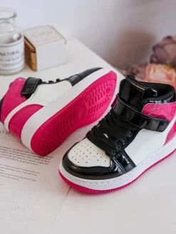 Clearance Boto Dziecięce Buty Sportowe Lakierowane Różowo-Białe Milara Różowy