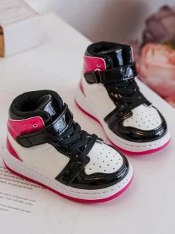 Clearance Boto Dziecięce Buty Sportowe Lakierowane Różowo-Białe Milara Różowy