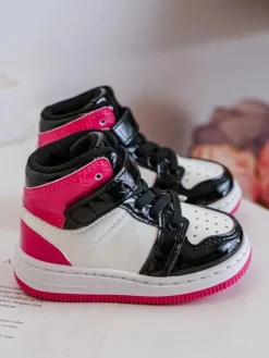 Clearance Boto Dziecięce Buty Sportowe Lakierowane Różowo-Białe Milara Różowy