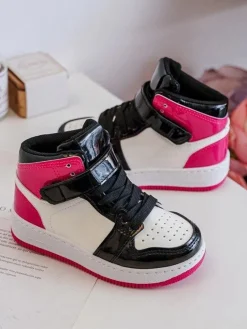 Clearance Boto Dziecięce Buty Sportowe Lakierowane Różowo-Białe Milara Różowy