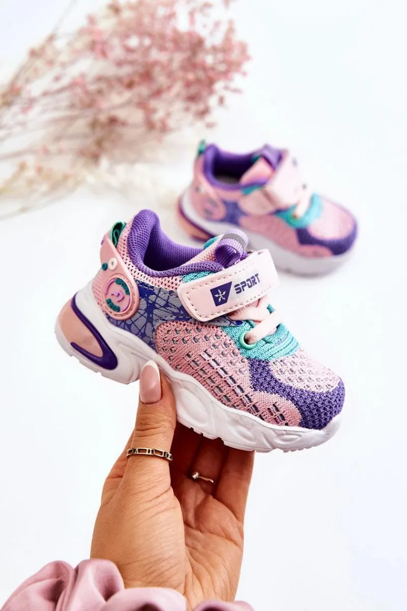 Discount Boto Dziecięce Buty Sportowe Na Rzep Różowo-Fioletowe Lillo