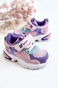 Discount Boto Dziecięce Buty Sportowe Na Rzep Różowo-Fioletowe Lillo