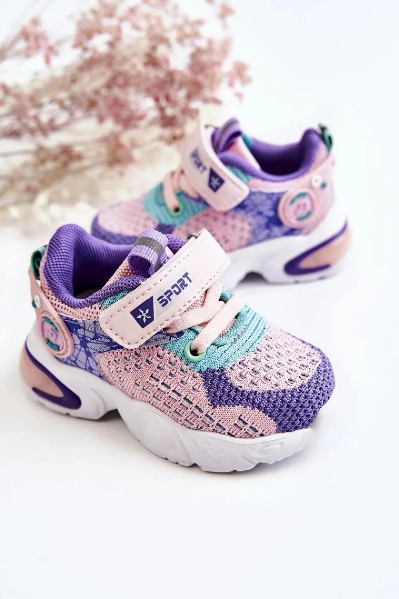 Discount Boto Dziecięce Buty Sportowe Na Rzep Różowo-Fioletowe Lillo