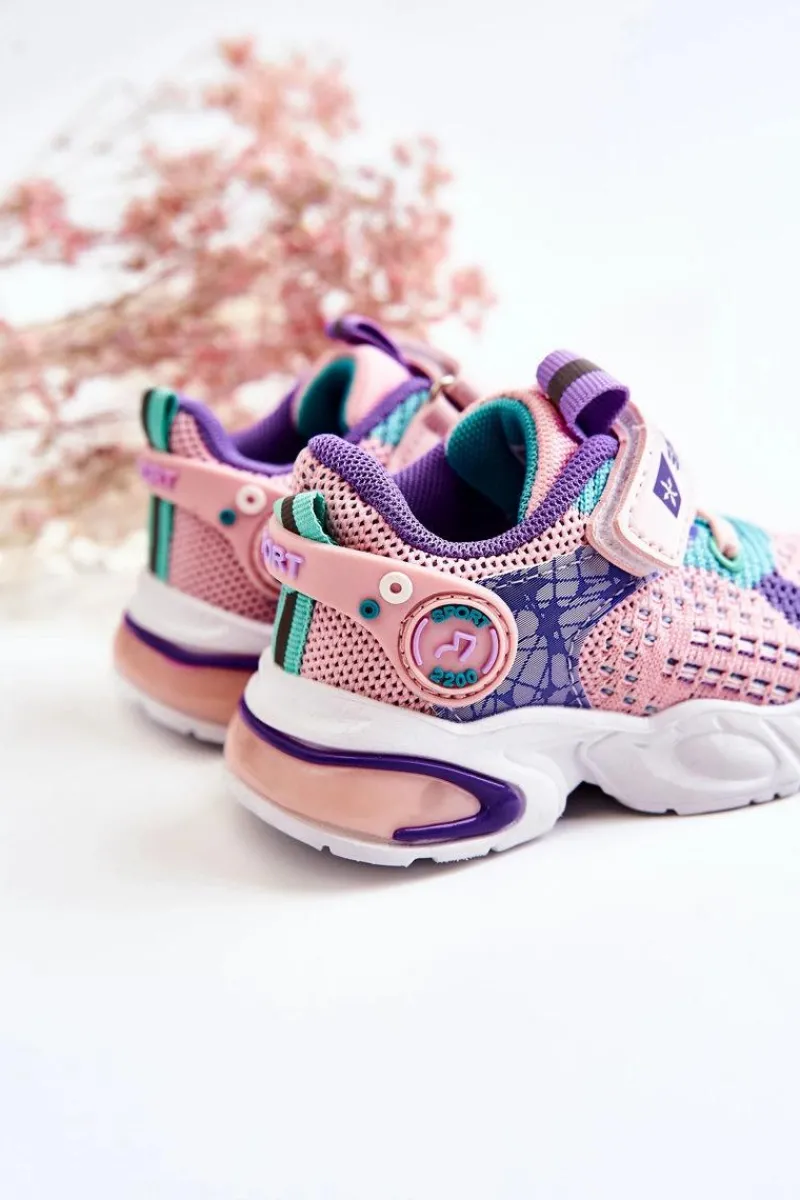 Discount Boto Dziecięce Buty Sportowe Na Rzep Różowo-Fioletowe Lillo