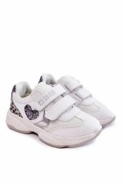 Sale Dziecięce Buty Sportowe Na Rzepy Big Star KK374022 Białe Dzieci Back To School
