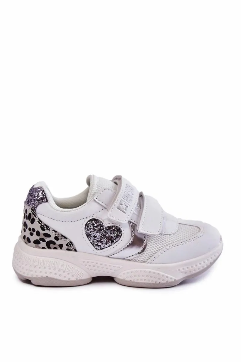 Sale Dziecięce Buty Sportowe Na Rzepy Big Star KK374022 Białe Dzieci Back To School
