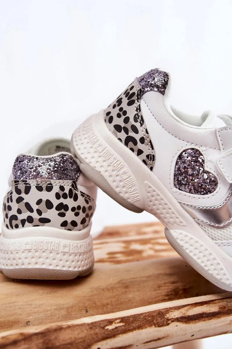 Sale Dziecięce Buty Sportowe Na Rzepy Big Star KK374022 Białe Dzieci Back To School