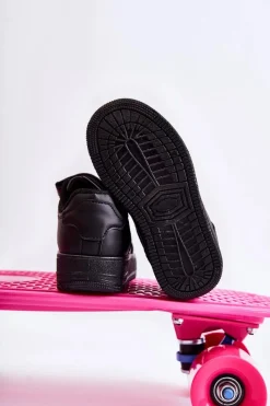 Outlet Boto Dziecięce Buty Sportowe Na Rzepy Czarne Elike Czarny