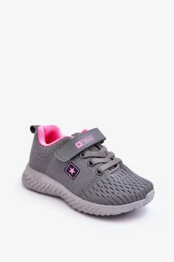Outlet Dziecięce Buty Sportowe Na Rzep Szare Brego Dzieci Chłopięce|Dziewczęce