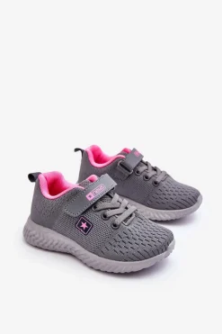 Outlet Dziecięce Buty Sportowe Na Rzep Szare Brego Dzieci Chłopięce|Dziewczęce