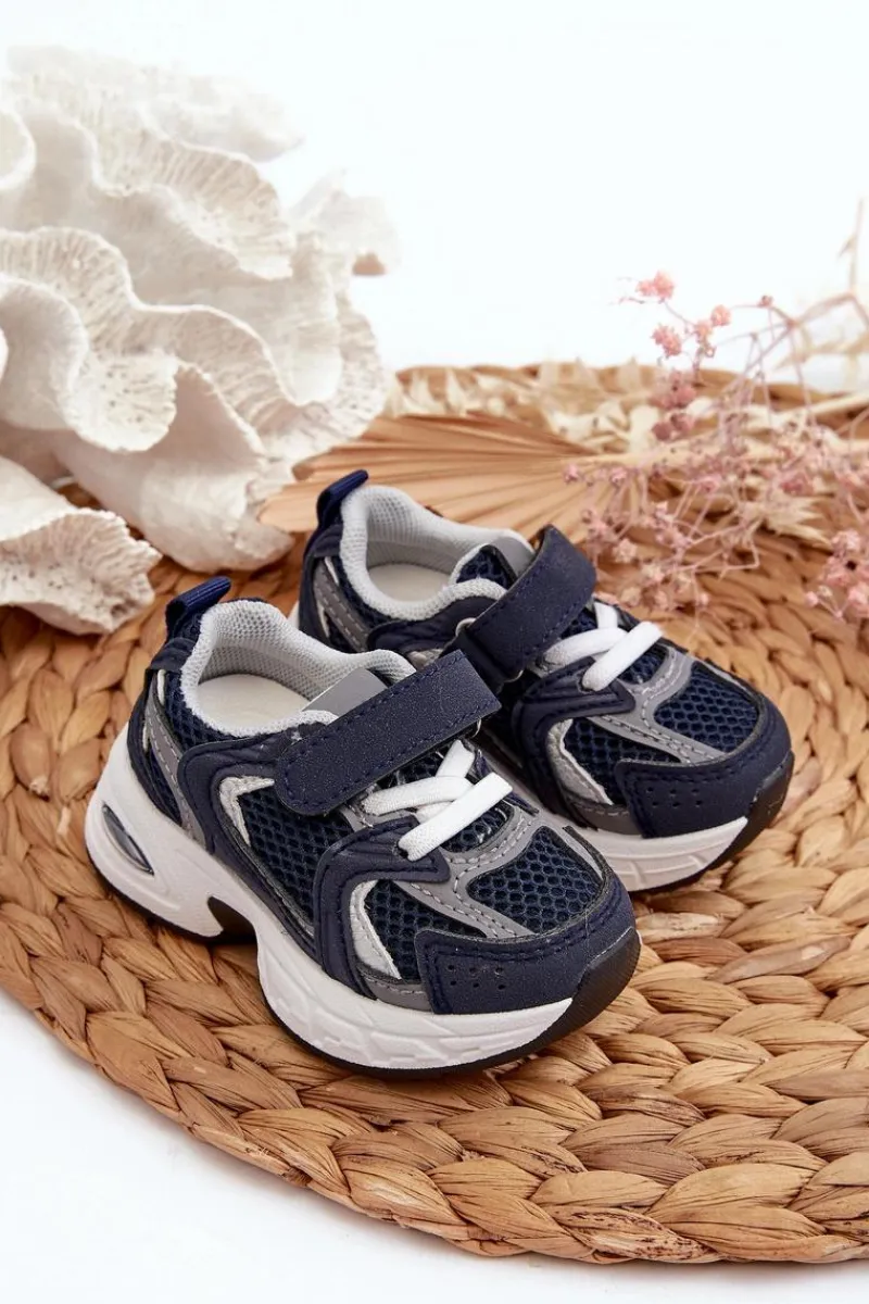 Clearance Boto Dziecięce Buty Sportowe Sneakersy Na Rzep Granatowe Rulagia Niebieski