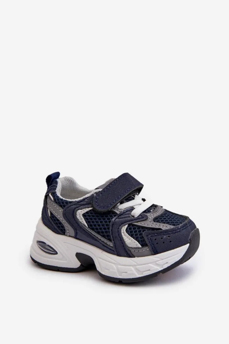 Clearance Boto Dziecięce Buty Sportowe Sneakersy Na Rzep Granatowe Rulagia Niebieski