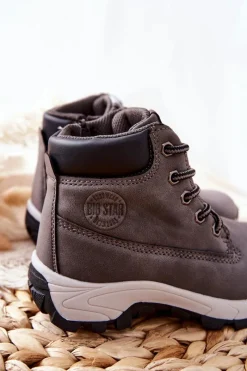 Online Dziecięce Buty Trekkingowe Big Star II374102 Szary Dzieci Chłopięce