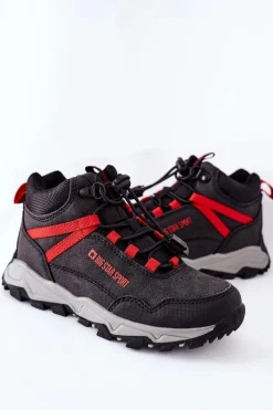 Chłopięce|Chłopięce>Big Star Shoes Dziecięce Buty Trekkingowe Big Star GG374046 Czarne