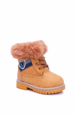 Chłopięce>Boto Dziecięce Chłopięce Botki Ocieplane Futerkiem Trapery Camel Cobi