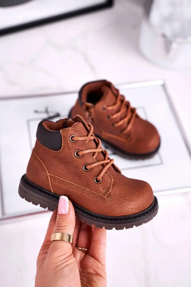 Online Boto Dziecięce chłopięce trapery botki brązowe Moa