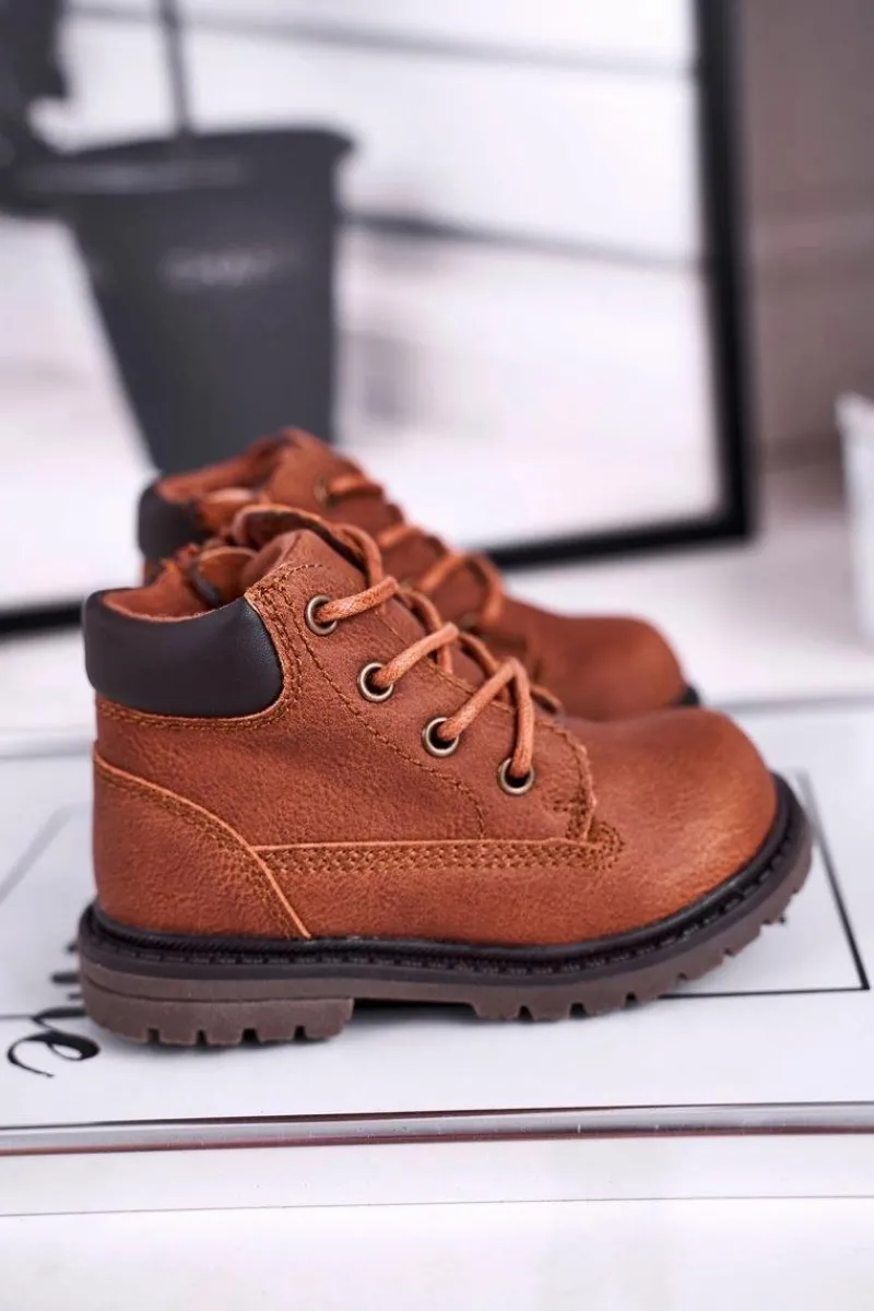 Online Boto Dziecięce chłopięce trapery botki brązowe Moa