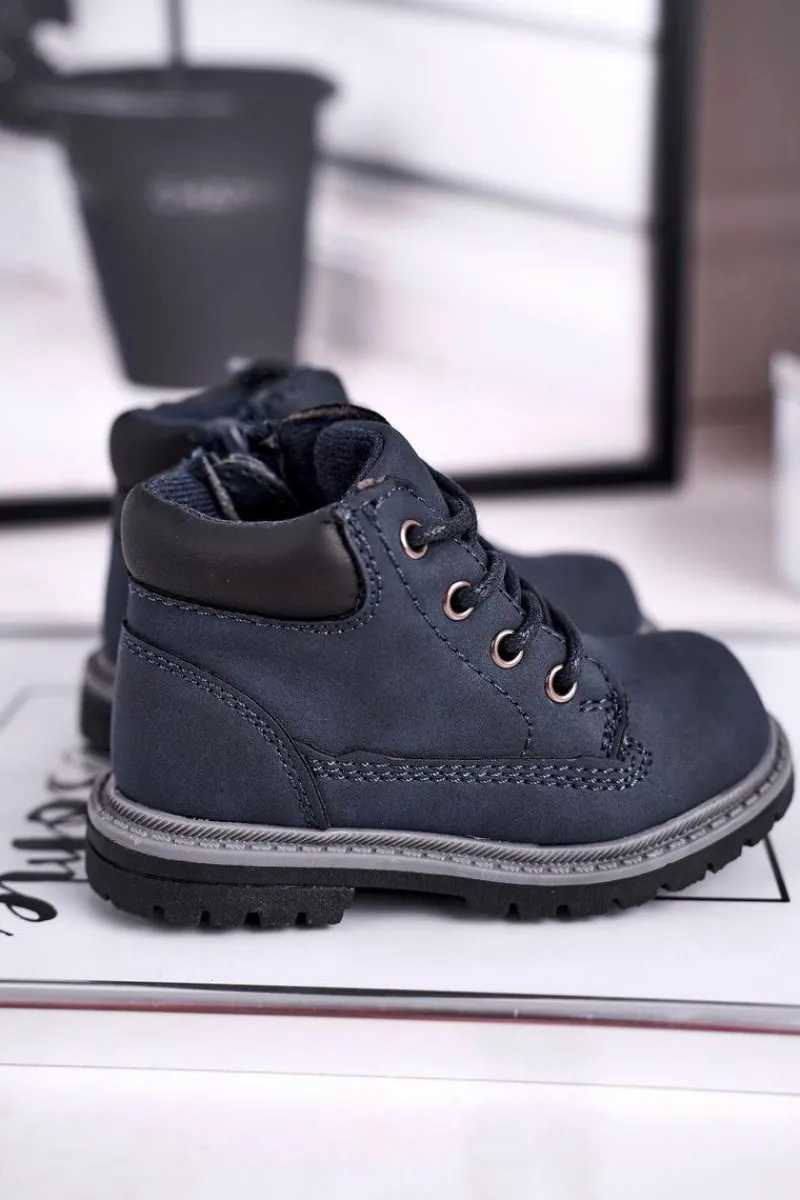 Chłopięce>Boto Dziecięce chłopięce trapery botki granatowe Moa